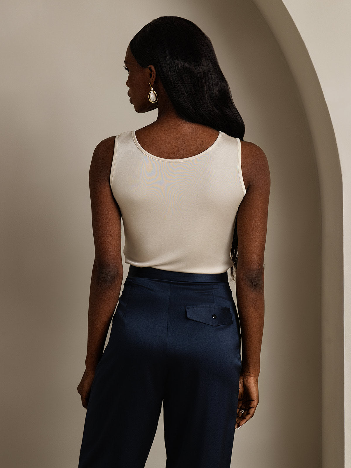 Pure Silk Lounge Sleeveless Tank Top