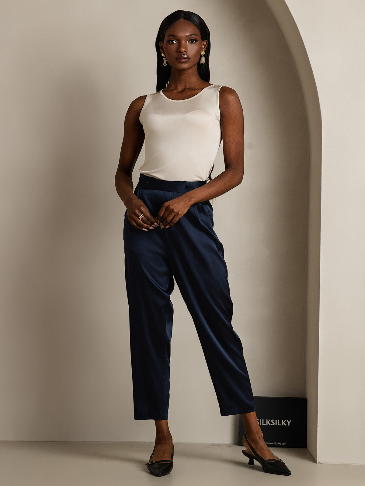 Pure Silk Lounge Sleeveless Tank Top