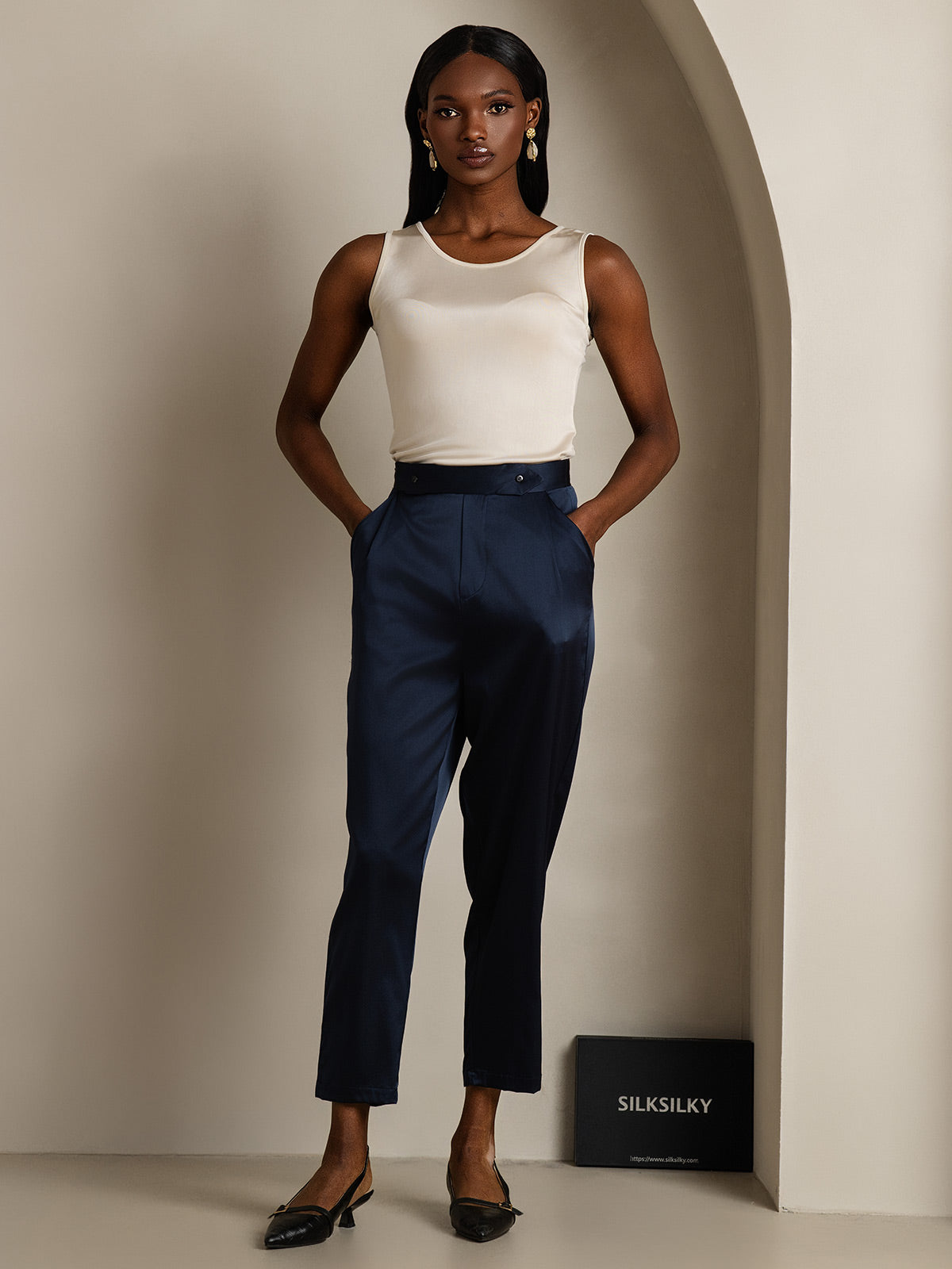 Pure Silk Lounge Sleeveless Tank Top