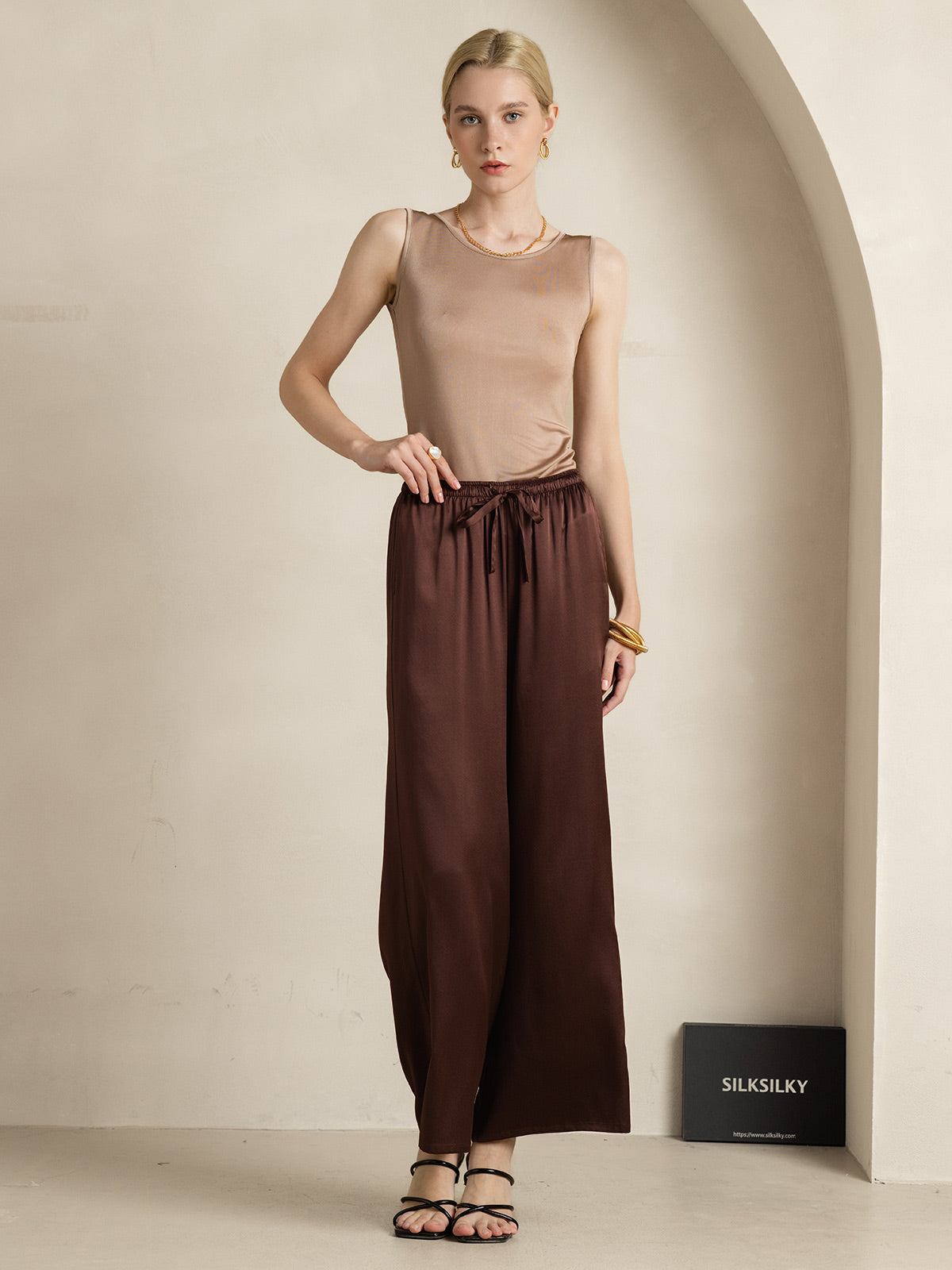 Pure Silk Lounge Sleeveless Tank Top