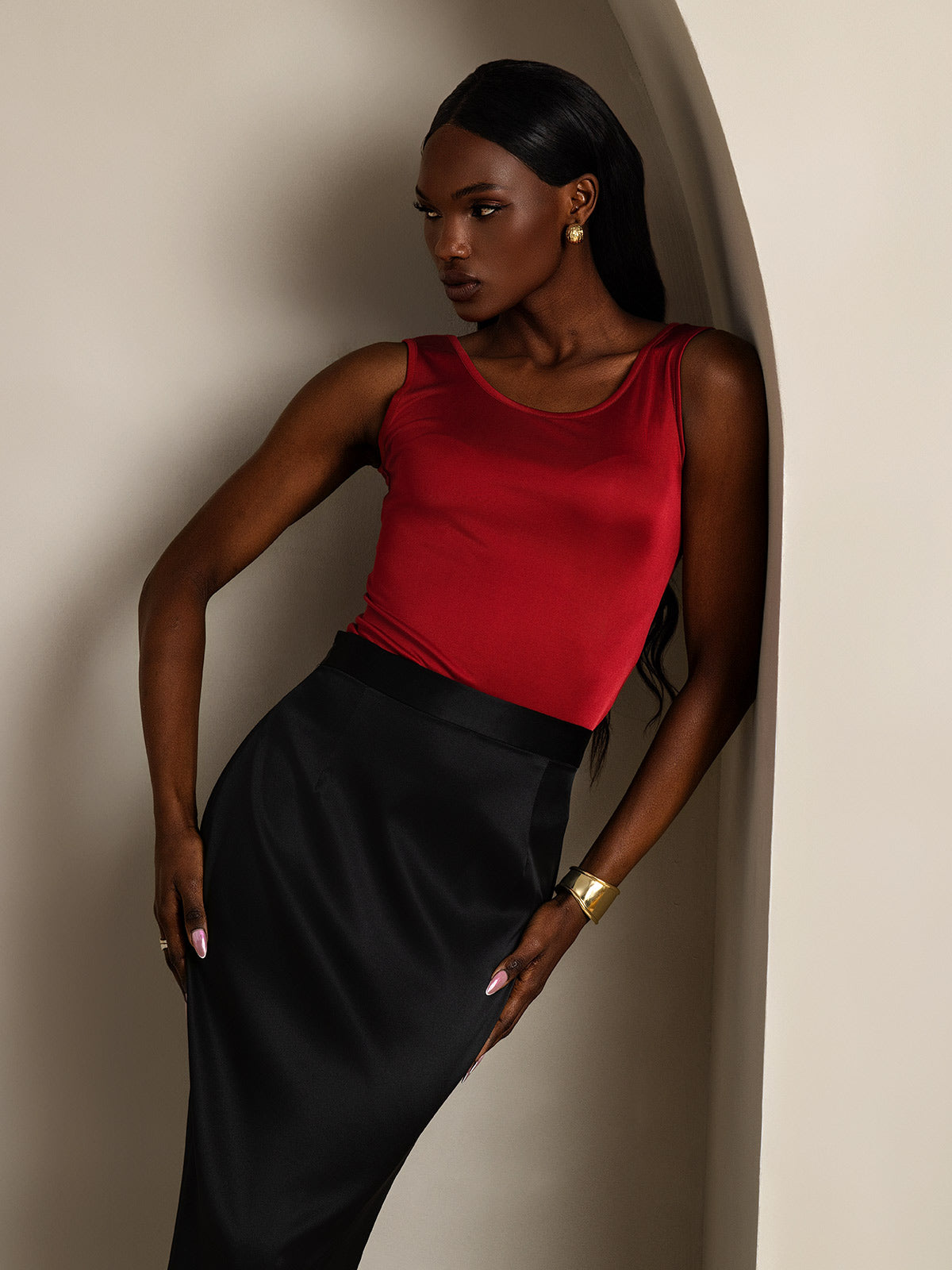 Pure Silk Lounge Sleeveless Tank Top