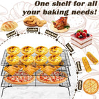 3-Tier Foldable Cooling Rack, Cake Tool, Baking Accessory, Cookie and Cake Drying Stand