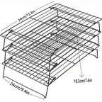 3-Tier Foldable Cooling Rack, Cake Tool, Baking Accessory, Cookie and Cake Drying Stand
