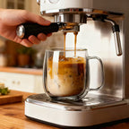 2/4pcs High Borosilicate Double-Layer Glass Mugs | Transparent Heat-Insulated Water Cup with Handles, Large Capacity, Perfect for Coffee, Tea, And Smoothies, Burn Prevention | Durable Glass, Transparent Design, Hand Wash Only