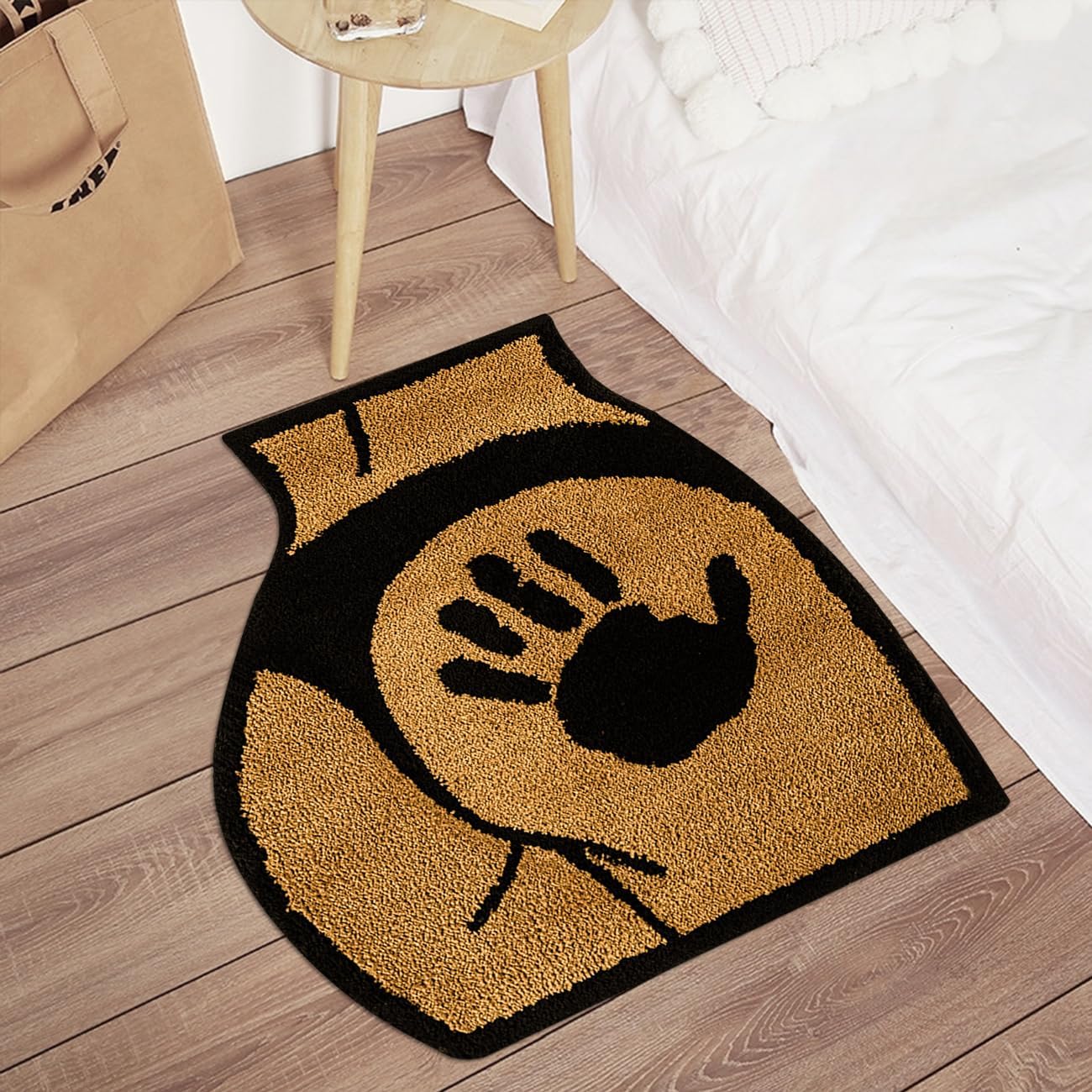 Butt Shaped Bathroom Rugs Sexy Butt Bath Mat Extra Soft Fluffy Water Absorbent Floor Mats Non-Slip Washable Shower Carpet Funny Home Decor Cartoon Rugs for Bedroom, 2.3FT (Black)