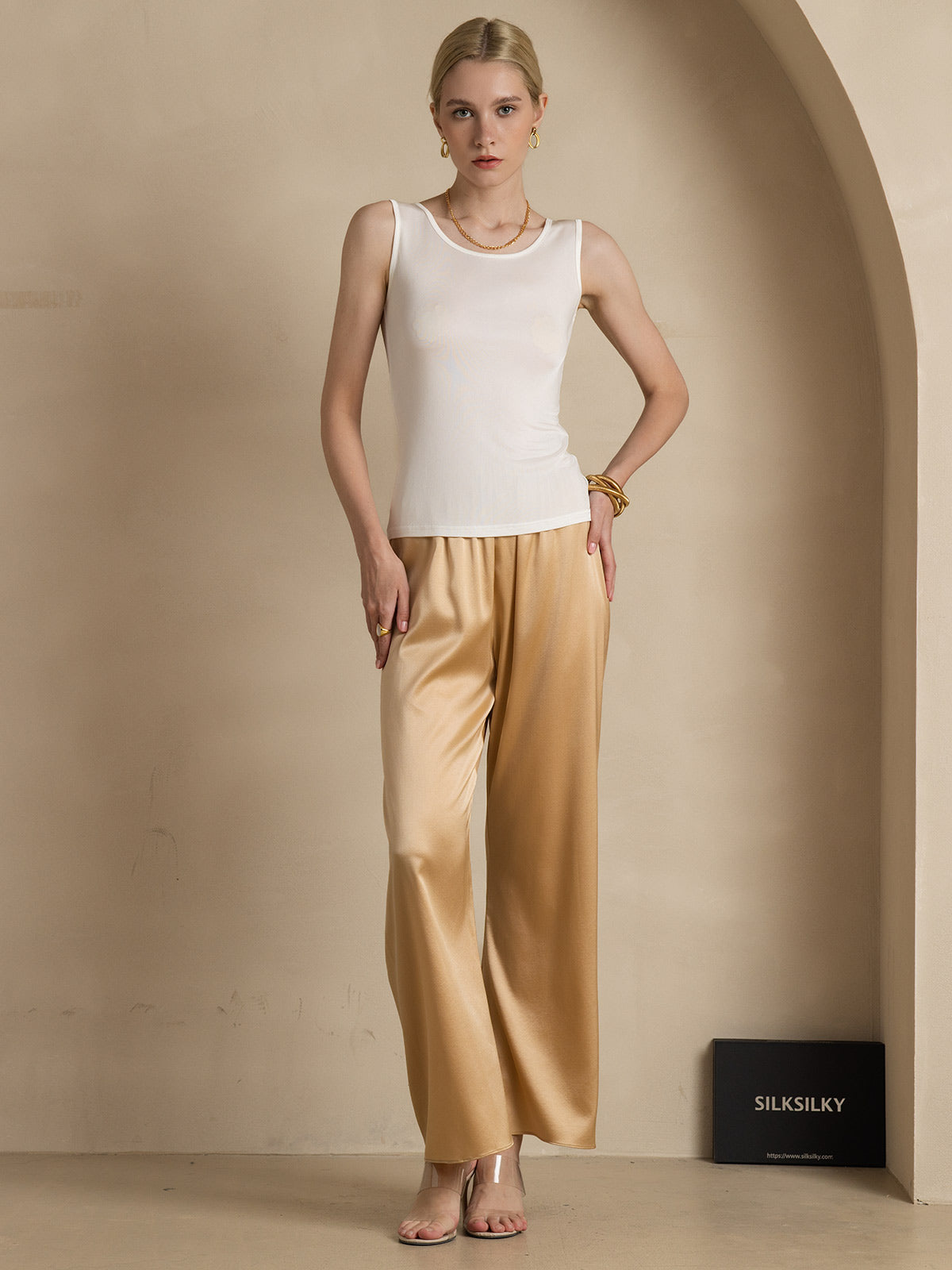 Pure Silk Lounge Sleeveless Tank Top