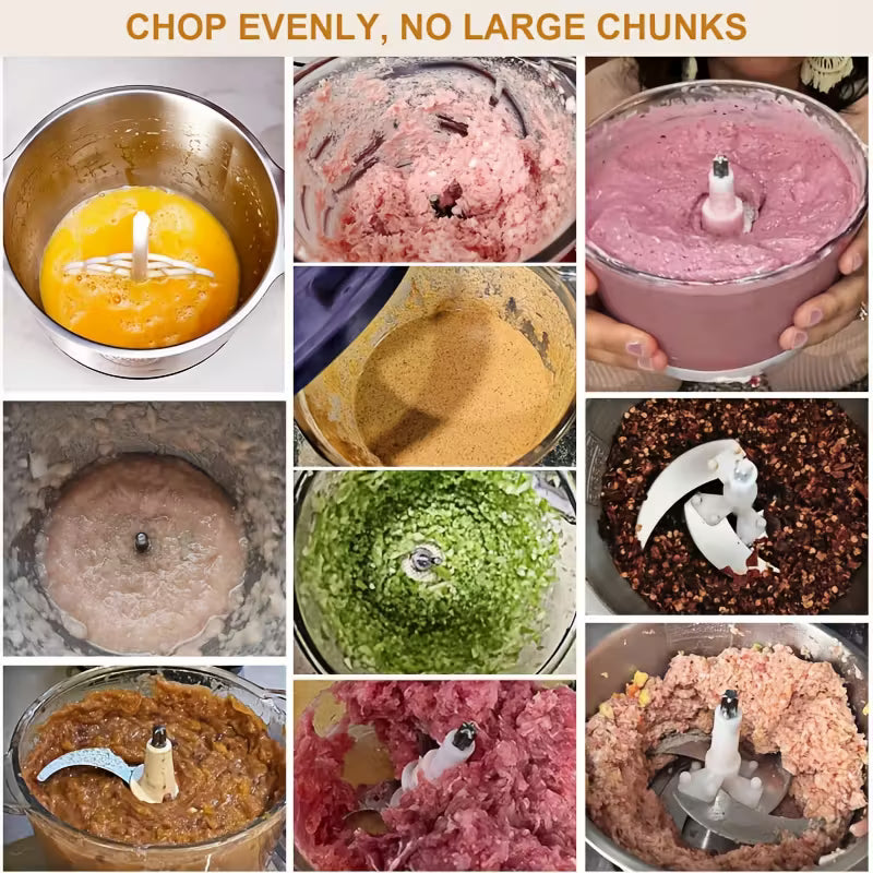 1.32gal Large Capacity Electric Food Processor & Meat Grinder - Heavy-Duty Stainless Steel Chopper with 40,000 RPM Motor, 5-Speed Settings, Bi-Level Blades, Vegetable Slicer for Kitchen - Compatible with Plug (for Vegetables, Fruits, Meat, Nuts)